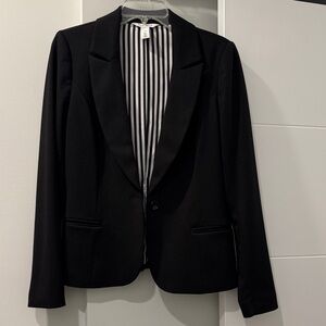 White House Black Market Black Blazer with Striped Interior
